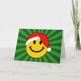 キュートクリスマスサンタハピー顔 シーズンカード