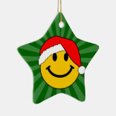 キュートクリスマスサンタハピー顔 セラミックオーナメント (右)
