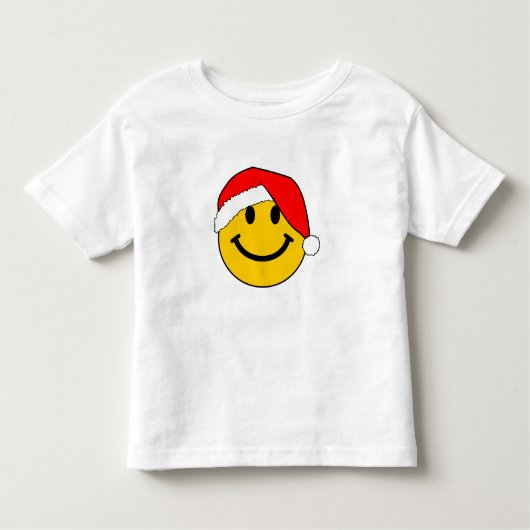キュートクリスマスサンタハピー顔 トドラーTシャツ (正面)