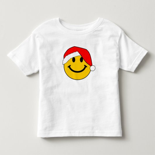 キュートクリスマスサンタハピー顔 トドラーTシャツ (正面)