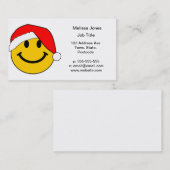 キュートクリスマスサンタハピー顔 名刺 (正面/裏面)