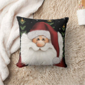 キュートクリスマスサンタパーソナライズされたンネームホリデー クッション (ブランケット)