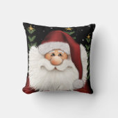 キュートクリスマスサンタパーソナライズされたンネームホリデー クッション (正面)