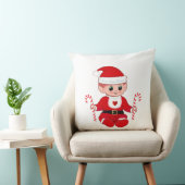 キュートクリスマスサンタベビー小妖精や小人&キャンディーキャン クッション (椅子)