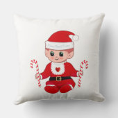 キュートクリスマスサンタベビー小妖精や小人&キャンディーキャン クッション (裏面)
