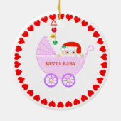 キュートクリスマスサンタベビー セラミックオーナメント (裏面)