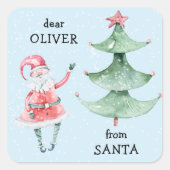 キュートクリスマスサンタホリデー スクエアシール (正面)