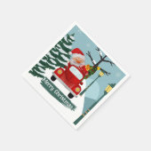 キュートクリスマスサンタ紙 スタンダードカクテルナプキン (角)