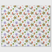 キュートクリスマスシンボルラッピング紙 ラッピングペーパー (フラット)