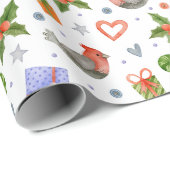 キュートクリスマスシンボルラッピング紙 ラッピングペーパー (ロールコーナー)