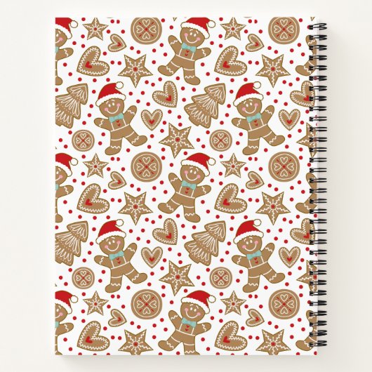 キュートクリスマスジンジャーブレッドマンレシピクックブック ノートブック (裏面)