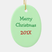 キュートクリスマスストッキングバニーパーソナライズされた セラミックオーナメント (裏面)