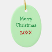 キュートクリスマスストッキングバニーパーソナライズされた セラミックオーナメント (裏面)