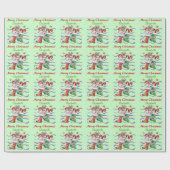 キュートクリスマスストッキングバニーパーソナライズされた ラッピングペーパー (フラット)