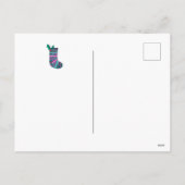 キュートクリスマスストッキング幾何学模様カスタム シーズンポストカード (裏面)