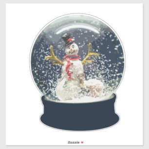 キュートクリスマススノーグローブハッピーウィンター雪だるま シール