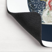 キュートクリスマススノーグローブハッピーウィンター雪だるま マウスパッド (コーナー)