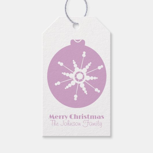 キュートクリスマススノーフレークオーナメントファミリー ギフトタグ (正面)