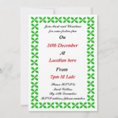 キュートクリスマスターキーカスタムパーティー招待状 招待状 (裏面)