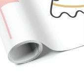 キュートクリスマスツリーおもしろいピンク金ゴールド ラッピングペーパー (ロールコーナー)