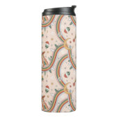 キュートクリスマスツリーエイリアンレインボーホリデーパターン タンブラー (回転左)