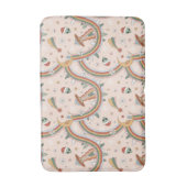 キュートクリスマスツリーエイリアンレインボーホリデーパターン バスマット (正面縦)