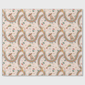 キュートクリスマスツリーエイリアンレインボーホリデーパターン ラッピングペーパー (フラット)