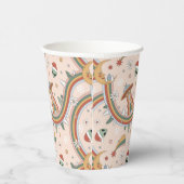 キュートクリスマスツリーエイリアンレインボーホリデーパターン 紙コップ (右)