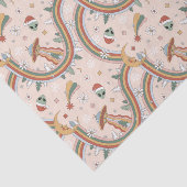 キュートクリスマスツリーエイリアンレインボーホリデーパターン 薄葉紙 (詳細)