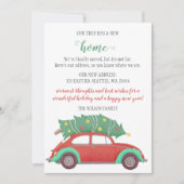 キュートクリスマスツリーカー引っ越しましたホリデーカード (正面)