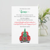 キュートクリスマスツリーカー引っ越しましたホリデーカード (スタンド正面)