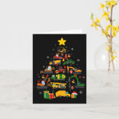 キュートクリスマスツリーサンタハット建築ショベル カード (黄色い花)