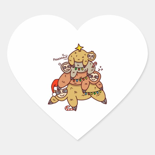 キュートクリスマスツリースロートラバーパジャマ ハートシール (正面)