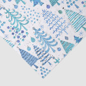 キュートクリスマスツリーティール(緑がかった色)ブルーグリーンパターン 薄葉紙 (詳細)