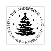 キュートクリスマスツリーホリデイ差出人住所 セルフインキングスタンプ (デザイン)