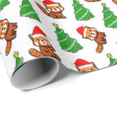 キュートクリスマスツリーレッドパンダサンタハット ラッピングペーパー (ロールコーナー)