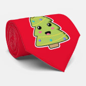 キュートクリスマスツリーレッドフェスティバル ネクタイ (ロール)