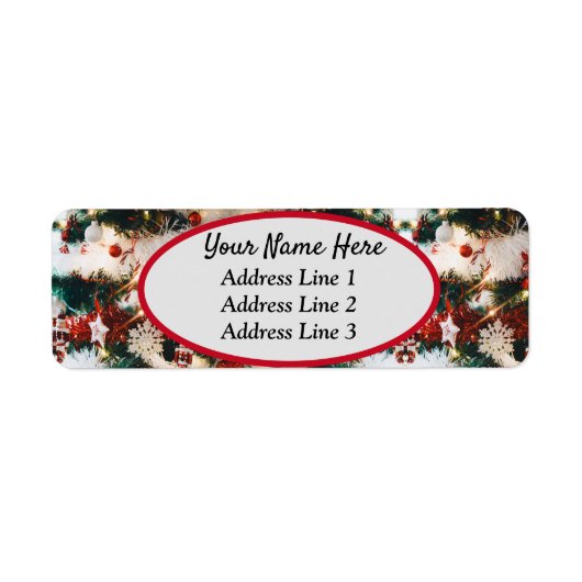 キュートクリスマスツリー差出人住所ラベル ラベル (正面)