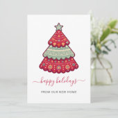 キュートクリスマスツリー引っ越しましたホリデーカード (スタンド正面)