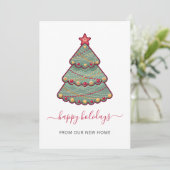 キュートクリスマスツリー引っ越しましたホリデーカード (スタンド正面)