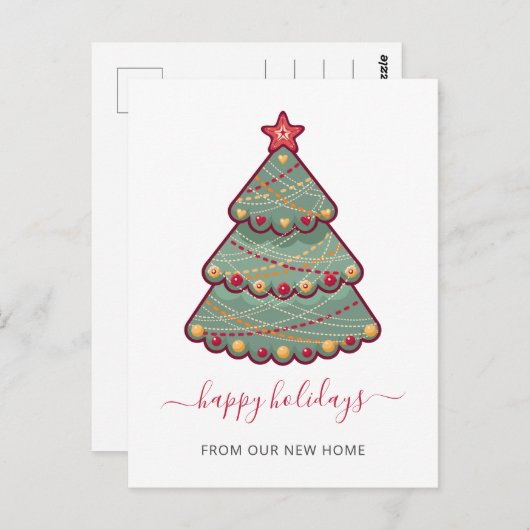 キュートクリスマスツリー引っ越しましたホリデームービングポス ポストカード (正面/裏面)