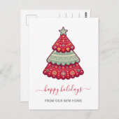 キュートクリスマスツリー引っ越しましたホリデームービング ポストカード (正面/裏面)