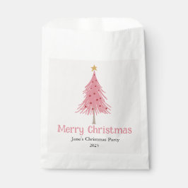 キュートクリスマスツリー赤面ピンクパーティー フェイバーバッグ