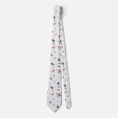 キュートクリスマスツリー雪だるまキャンディケインパターン ネクタイ (正面)