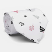 キュートクリスマスツリー雪だるまキャンディケインパターン ネクタイ (ロール)