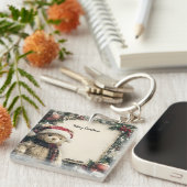 キュートクリスマステディベアイラストレーションデザイン キーホルダー (正面右)