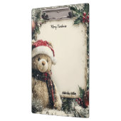 キュートクリスマステディベアイラストレーションデザイン クリップボード (左)