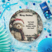 キュートクリスマステディベアイラストレーションデザイン ペーパープレート (パーティー)