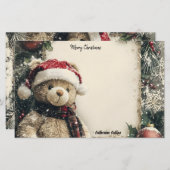 キュートクリスマステディベアイラストレーションデザイン 便箋 (正面/裏面)