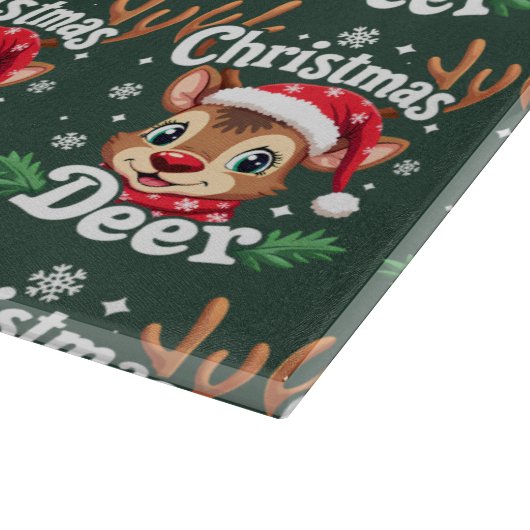 キュートクリスマスディアーイラストレーション カッティングボード (角)